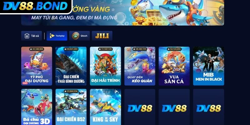 Bắn Cá Techplay DV88 Chinh Phục Đại Dương Rinh Lộc Đầy Tay 1 Tổng quát sảnh bắn cá Techplay DV88