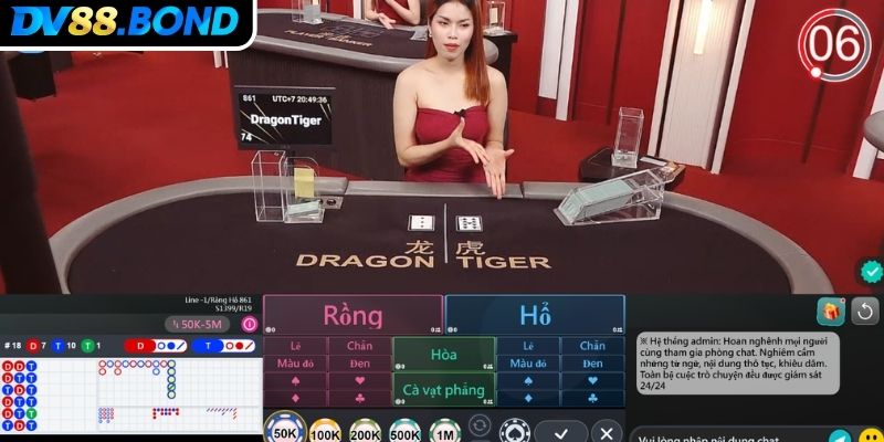 Rồng Hổ xanh chín tại sảnh Via Casino DV88